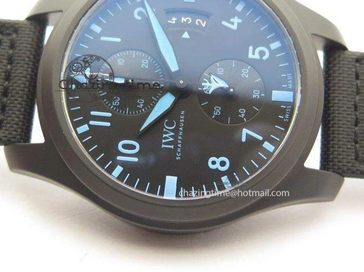 MIROTIME 0521 Pilot Chrono IW388003 Real Ceramic V6F 1:1 Best Edition On Black Nylon Strap A StreetReady 7284